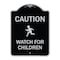 Signmission Designer Series-Caution Watch For Children Black & Silver, 24" x 18", BS-1824-9860 A-DES-BS-1824-9860 - alternate 1